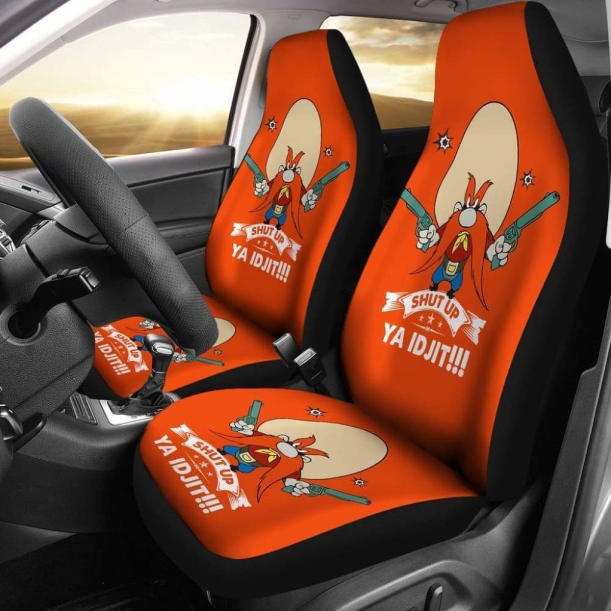 Yosemite Sam Car Seat Cover Looney Shut Up Ya Idjit Fan Gift Universal Fit 051012