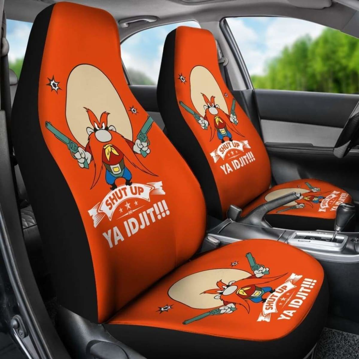 Yosemite Sam Car Seat Cover Looney Shut Up Ya Idjit Fan Gift Universal Fit 051012