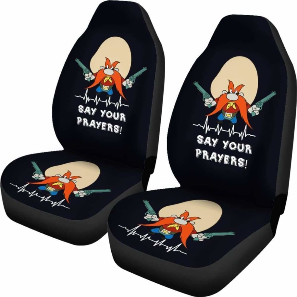 Yosemite Sam Looney Car Seat Cover Say Your Prayer Hand With Gun Fan Gift Universal Fit 051012