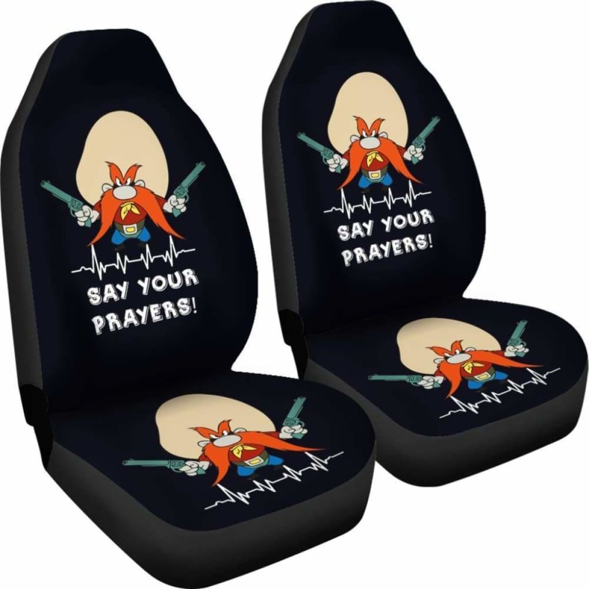 Yosemite Sam Looney Car Seat Cover Say Your Prayer Hand With Gun Fan Gift Universal Fit 051012