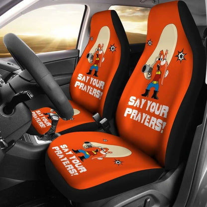 Yosemite Sam Looney Car Seat Cover Say Your Prayer Hand With Gun Fan Gift Universal Fit 051012