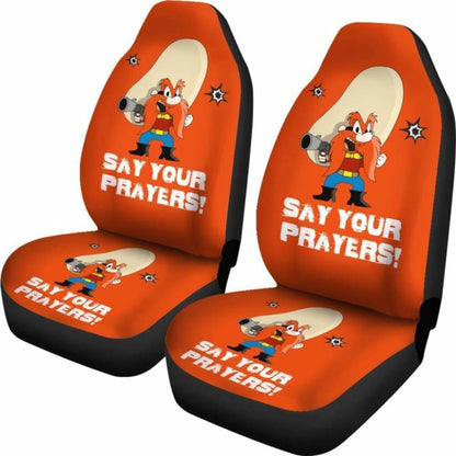 Yosemite Sam Looney Car Seat Cover Say Your Prayer Hand With Gun Fan Gift Universal Fit 051012