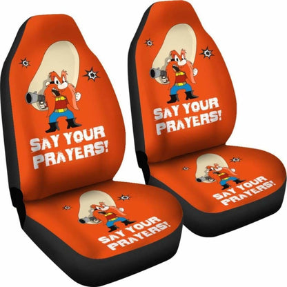 Yosemite Sam Looney Car Seat Cover Say Your Prayer Hand With Gun Fan Gift Universal Fit 051012