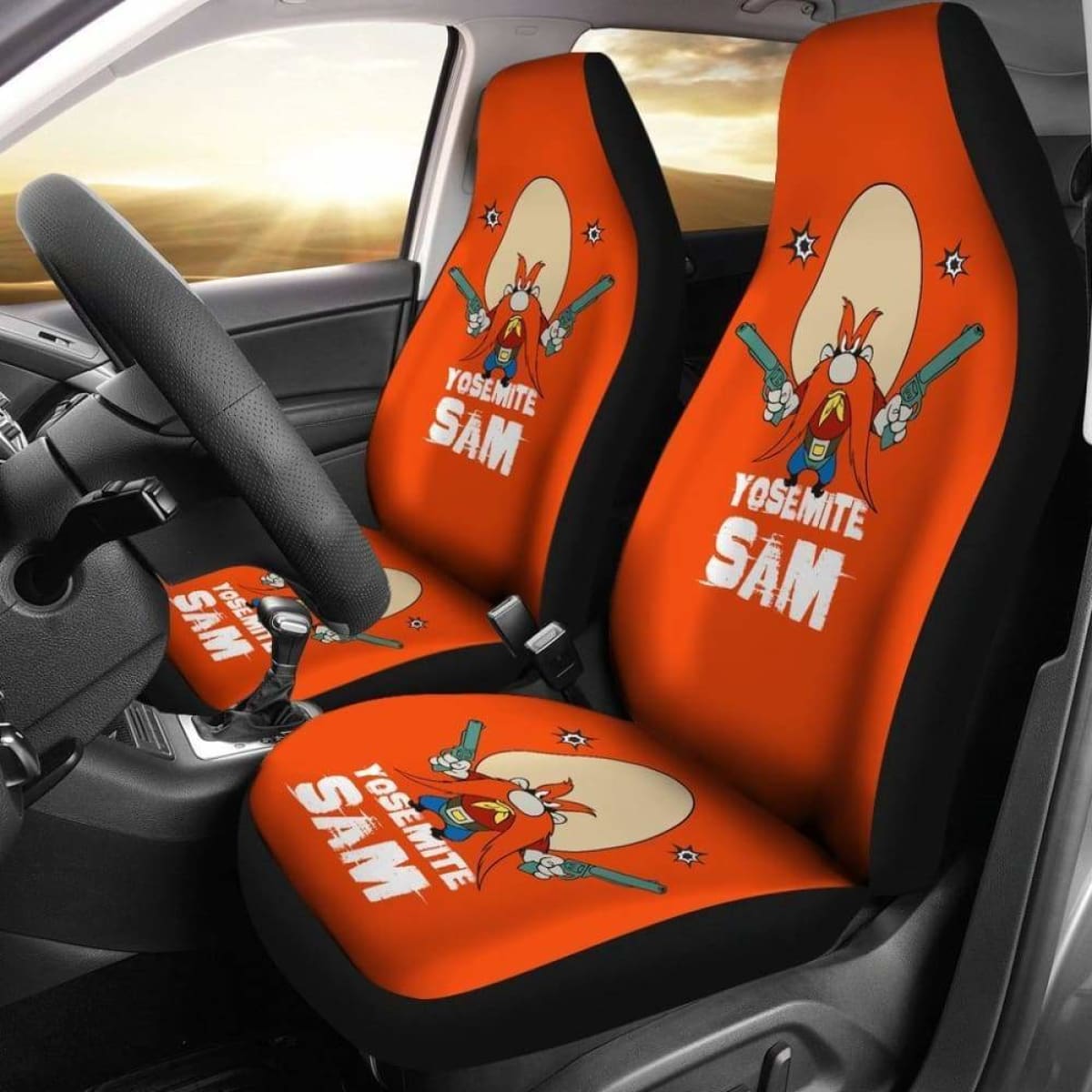 Yosemite Sam Looney Tunes Car Seat Cover Gun On Hands Fan Gift Universal Fit 051012