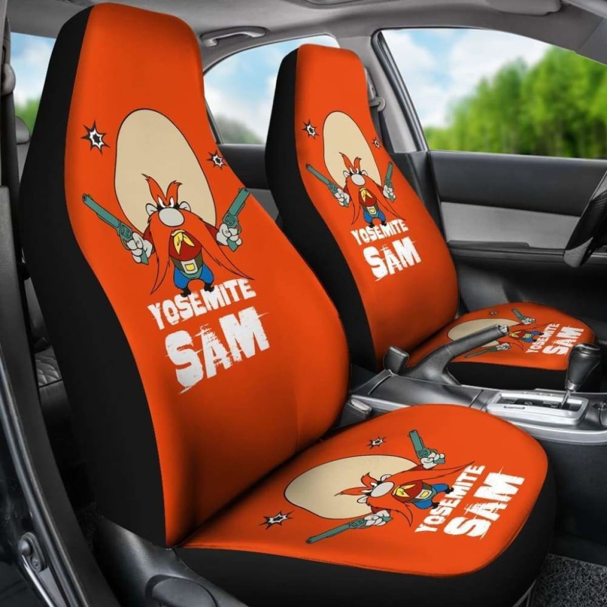 Yosemite Sam Looney Tunes Car Seat Cover Gun On Hands Fan Gift Universal Fit 051012