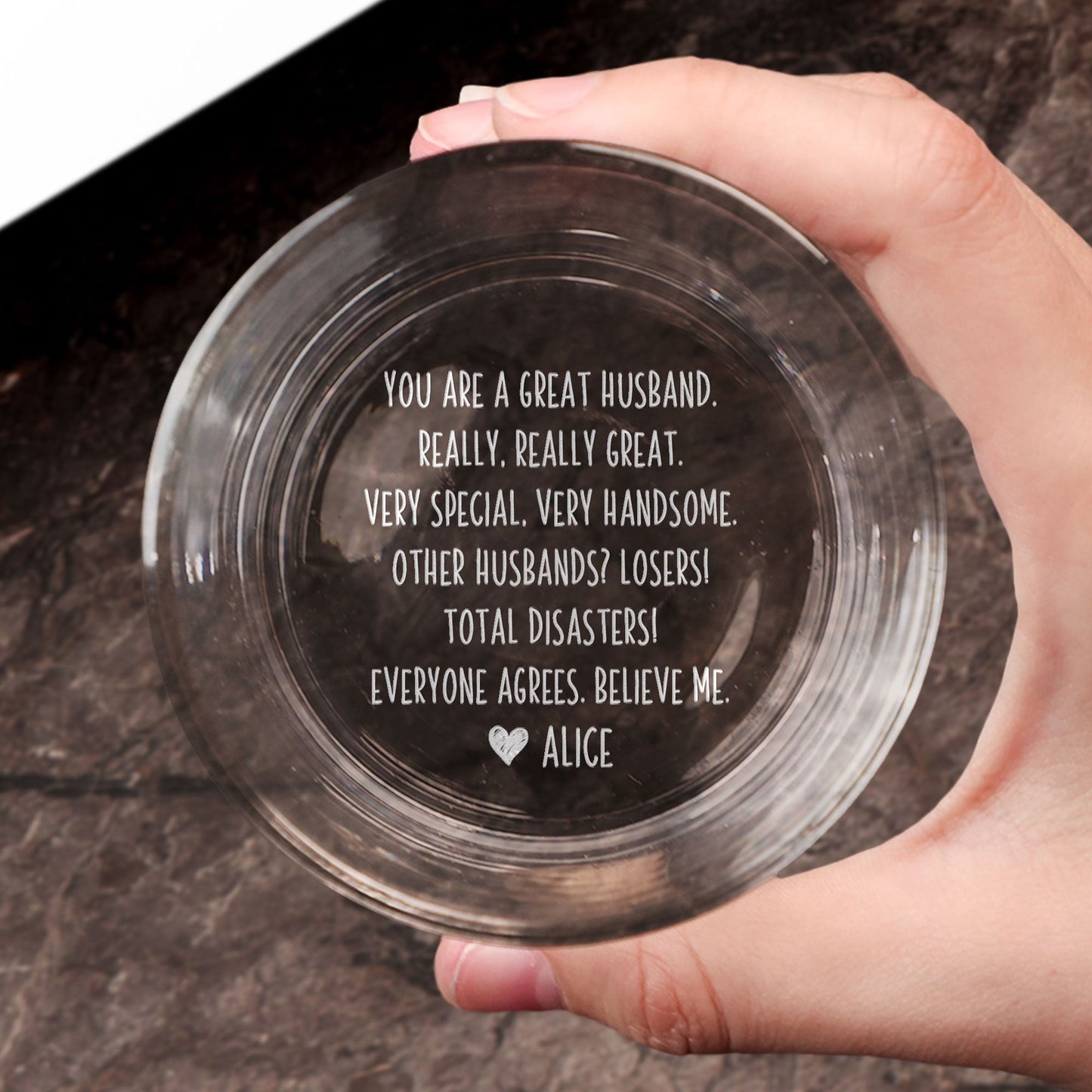 You Are A Great Husband Really, Really Great - Personalized Engraved Whiskey Glass