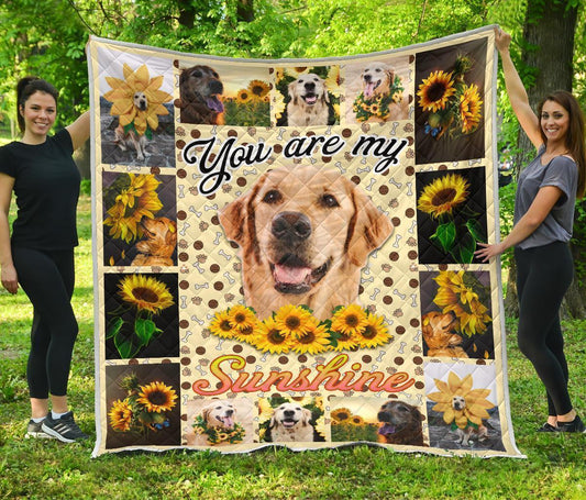 You Are My Sunshine Golden Retriever Quilt Blanket Dog Lover