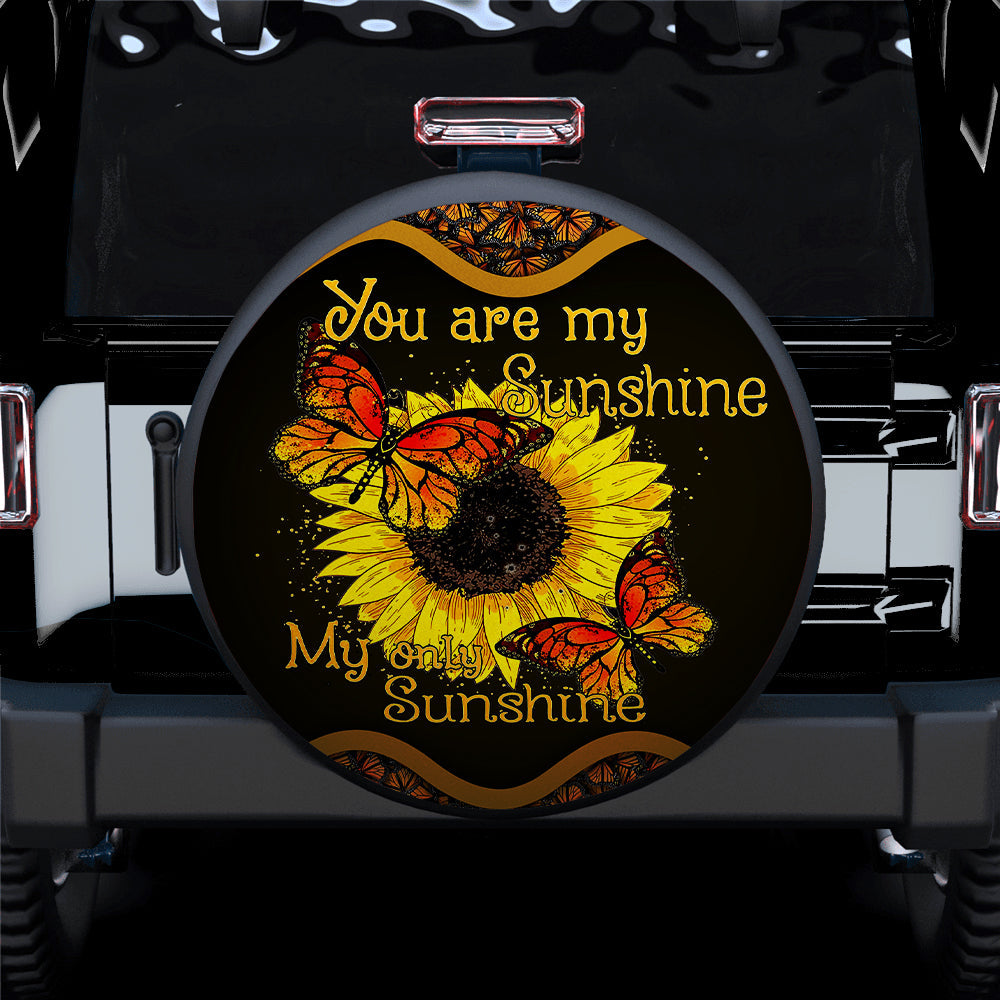 You Are My Sunshine Sunflower Butterfly Car Spare Tire Cover