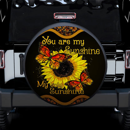 You Are My Sunshine Sunflower Butterfly Car Spare Tire Cover