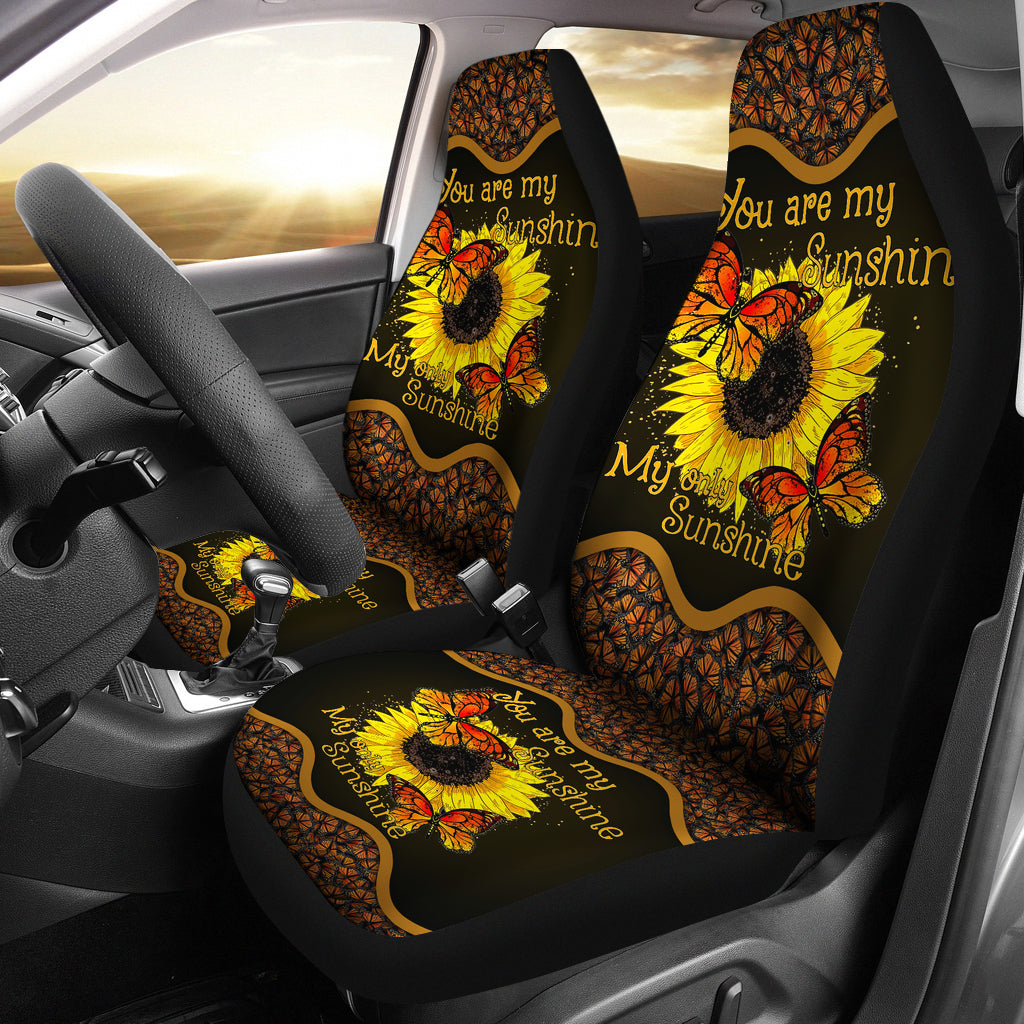 You Are My Sunshine Sunflower Butterfly Car Seat Cover