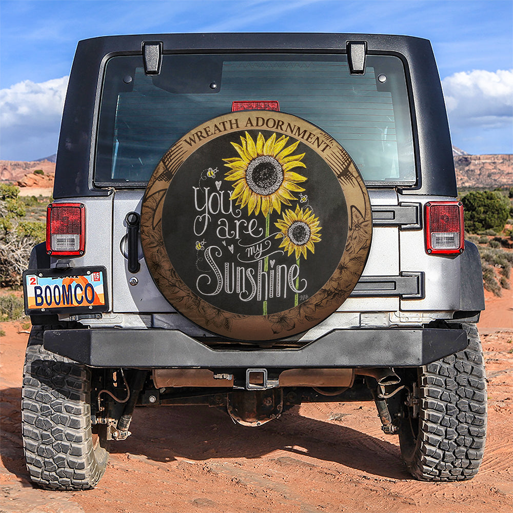 You Are My Sunshine Sunflower Car Spare Tire Cover