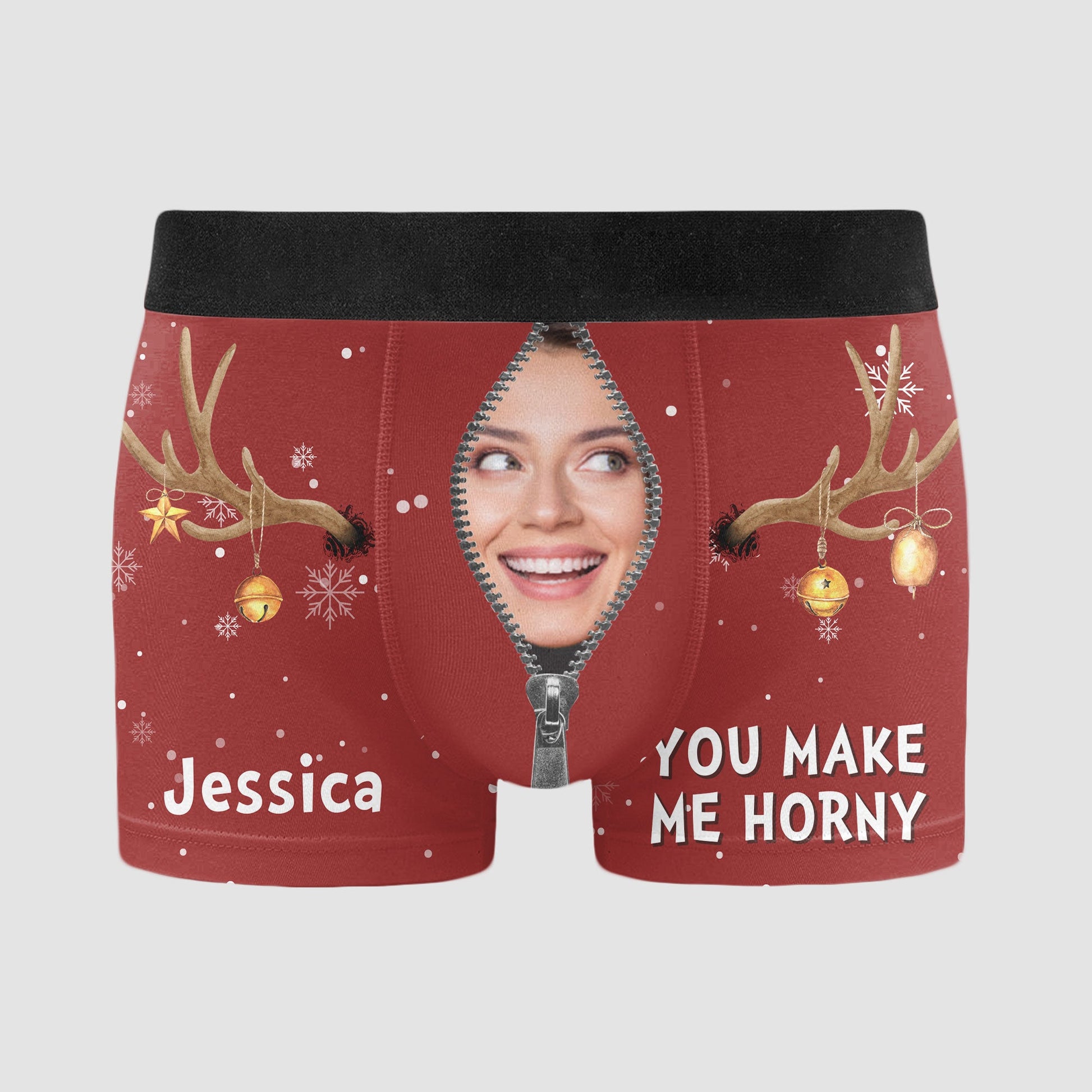 You Make Me Horny - Personalized Photo Men's Boxer Briefs