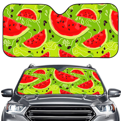 Yummy Watermelon Pieces Pattern Print Car Windshield Sun Shade