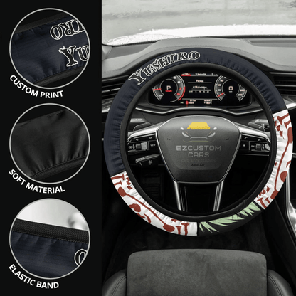 Yushiro Anime Steering Wheel Cover Custom Anime Demon Slayer Car Accessories