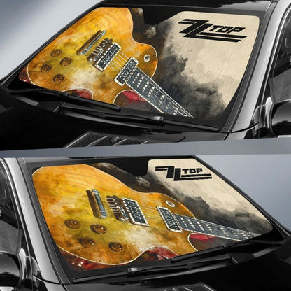 ZZ Top Car Auto Sun Shade Guitar Rock Band Fan Universal Fit 174503