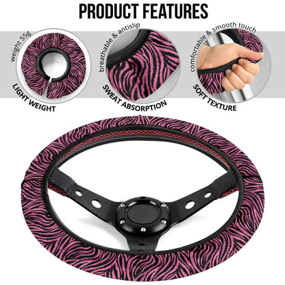 Zebra Pink Premium Car Steering Wheel Cover