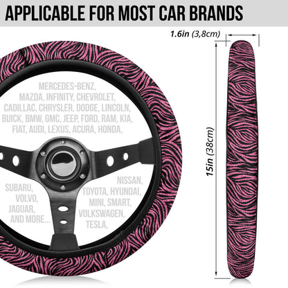 Zebra Pink Premium Car Steering Wheel Cover