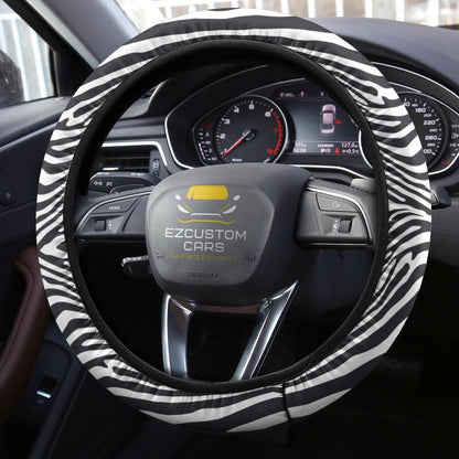Zebra Skin Anime Steering Wheel Cover Custom Animal Car Accessories