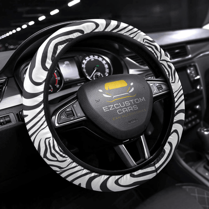 Zebra Skin Anime Steering Wheel Cover Custom Animal Car Accessories