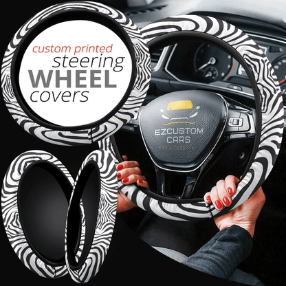 Zebra Skin Anime Steering Wheel Cover Custom Animal Car Accessories