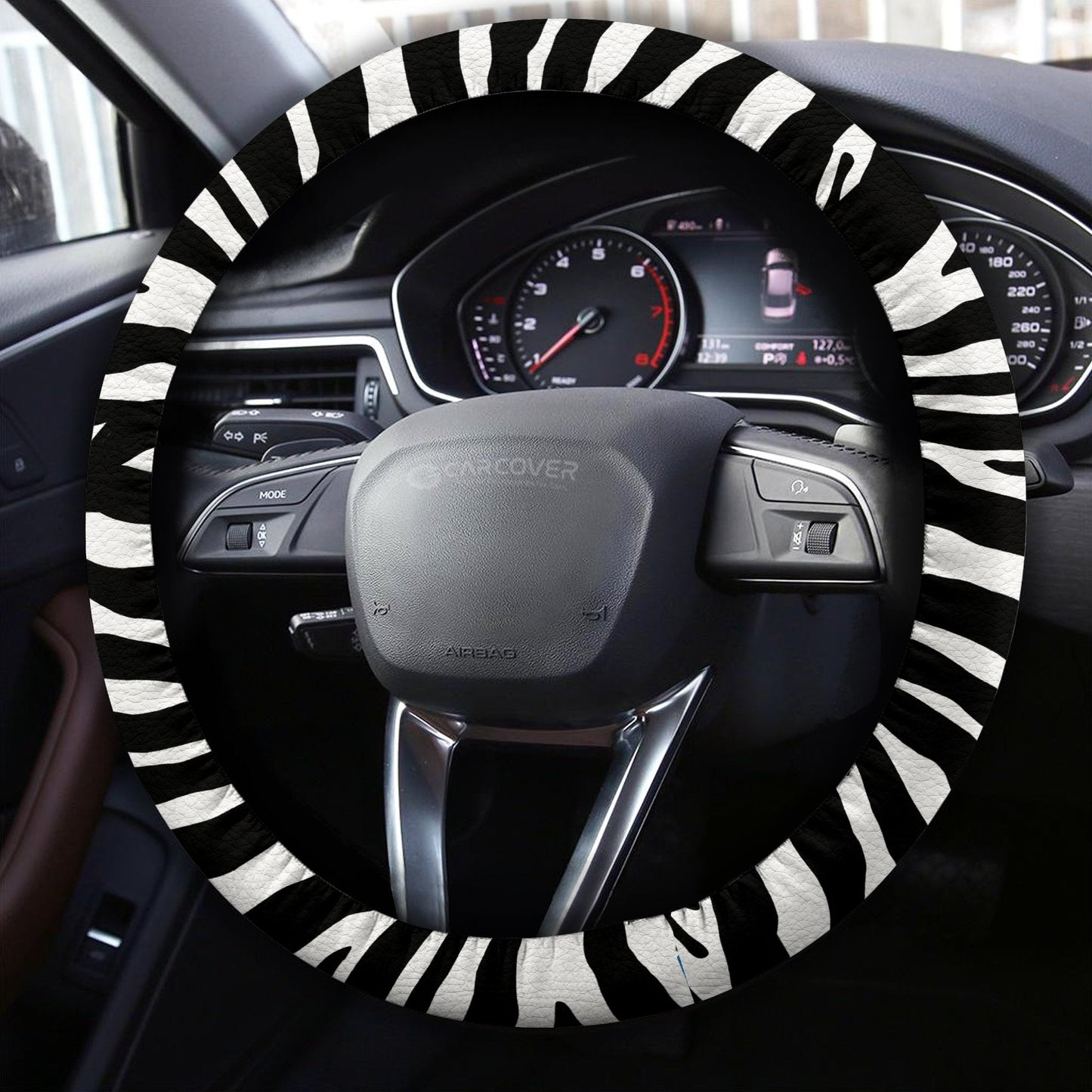 Zebra Steering Wheel Cover Custom Animal Skin Printed Car Interior Accessories