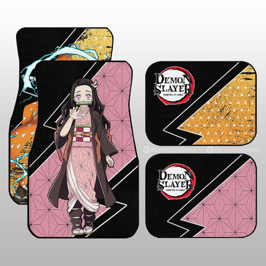 Zenitsu And Nezuko Car Floor Mats Custom Anime Demon Slayer Car Accessories