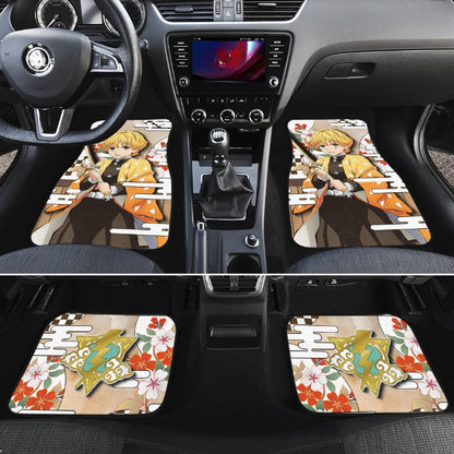 Zenitsu Car Floor Mats Custom Demon Slayer Anime Car Accessories