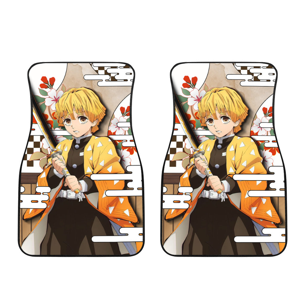 Zenitsu Car Floor Mats Custom Demon Slayer Anime Car Accessories