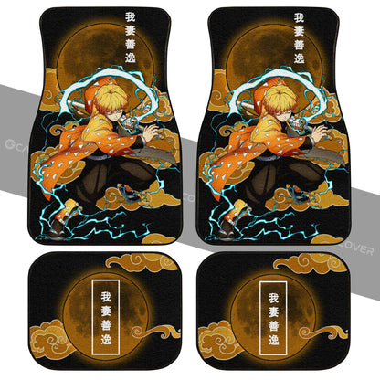 Zenitsu Thunder Breathing Car Floor Mats Custom Anime Demon Slayer Car Accessories