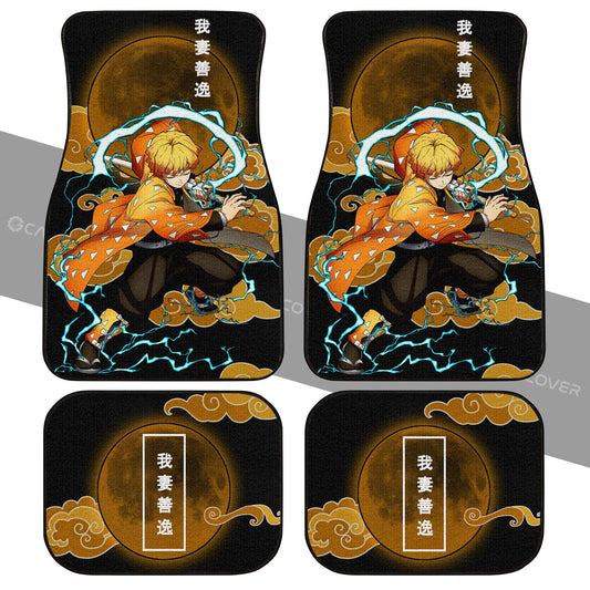 Zenitsu Thunder Breathing Car Floor Mats Custom Anime Demon Slayer Car Accessories