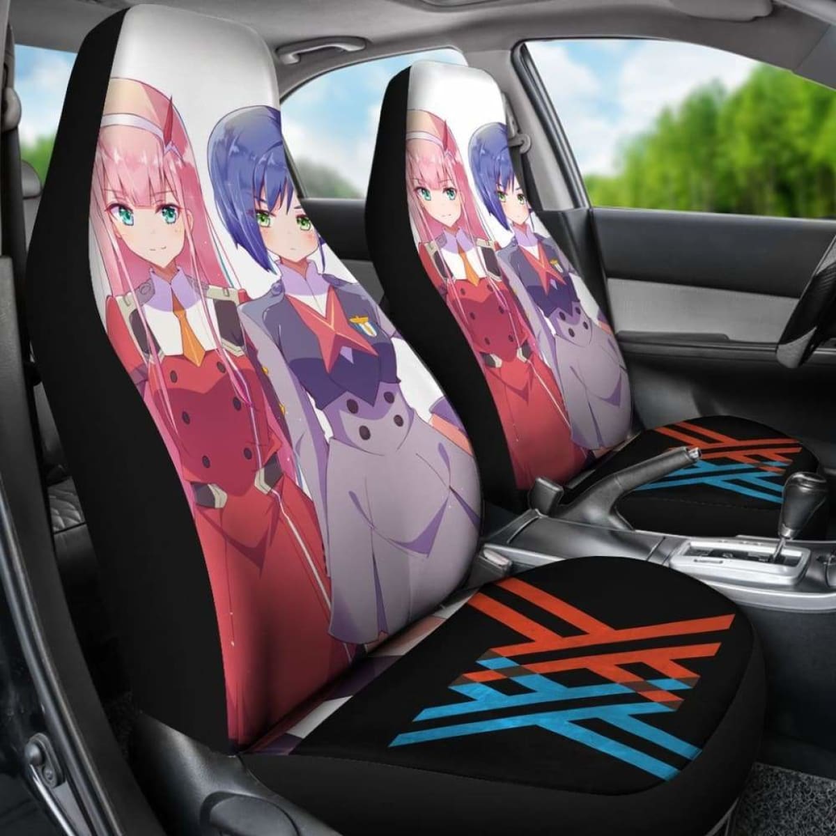 Zero Two And Ichigo Darling In The Franxx Seat Covers 101719 Universal Fit