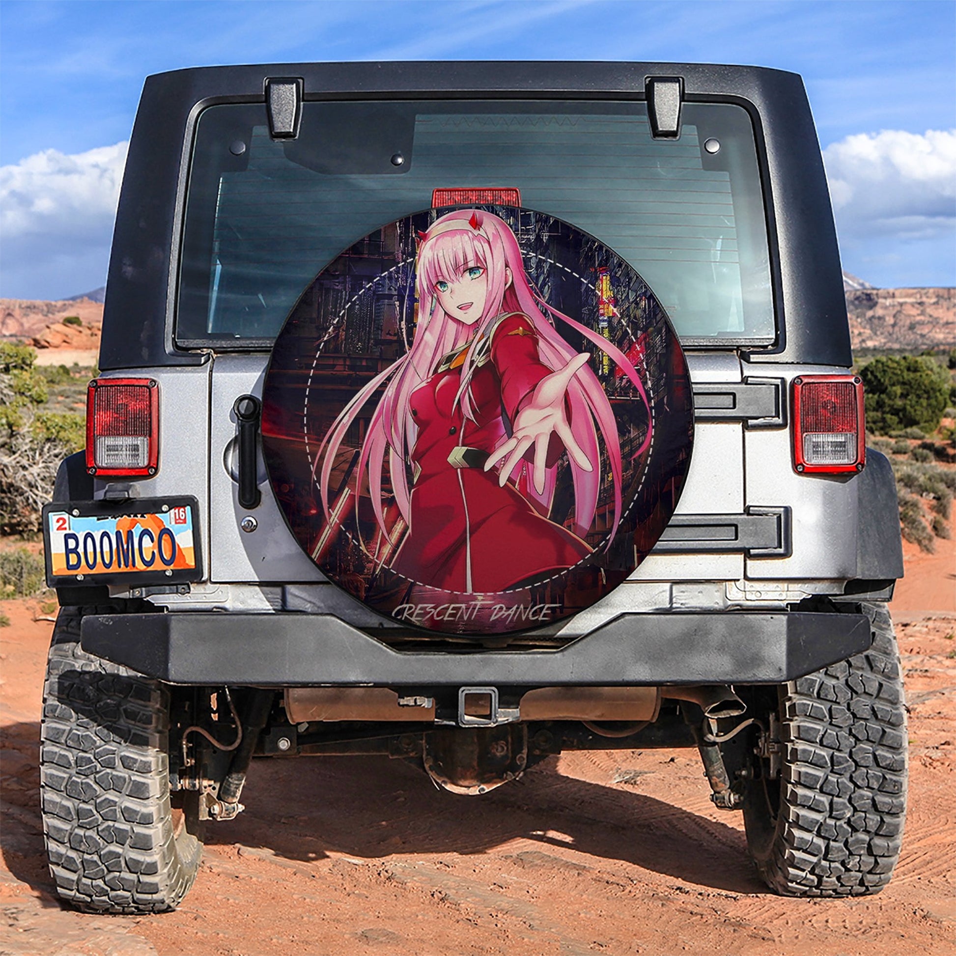 Zero Two Anime Girl Car Spare Tire Cover