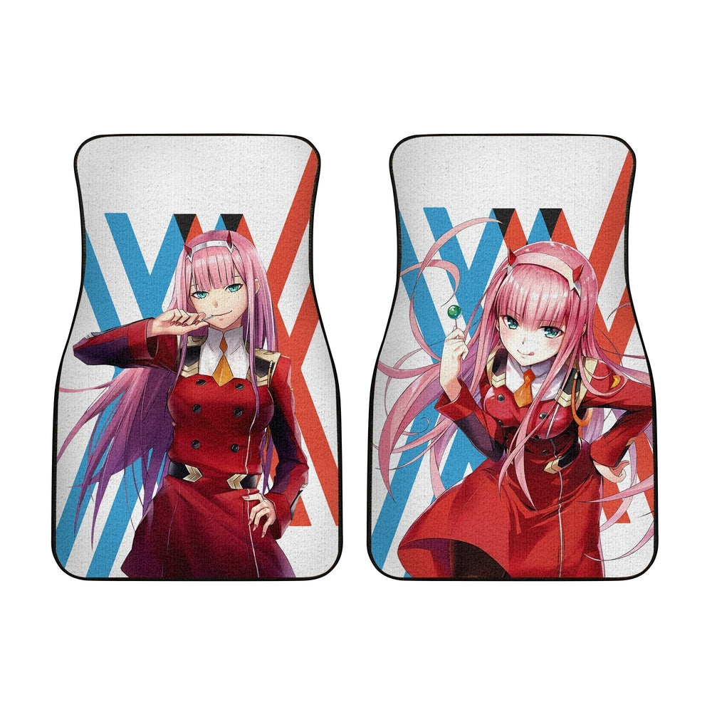 Zero Two Code 002 Car Floor Mats Custom Anime Darling In The Franxx Car Accessories