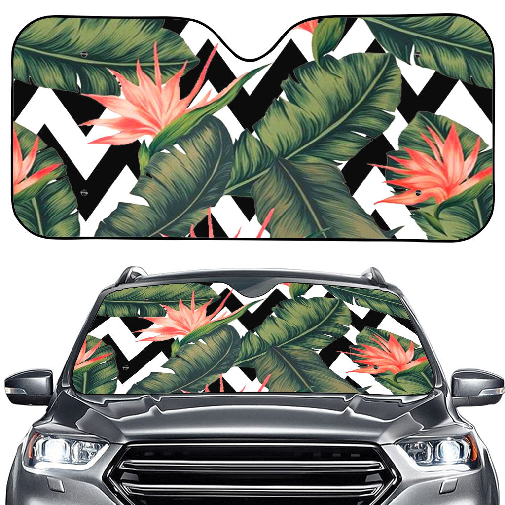 Zig Zag Tropical Pattern Print Car Windshield Sun Shade