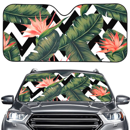 Zig Zag Tropical Pattern Print Car Windshield Sun Shade