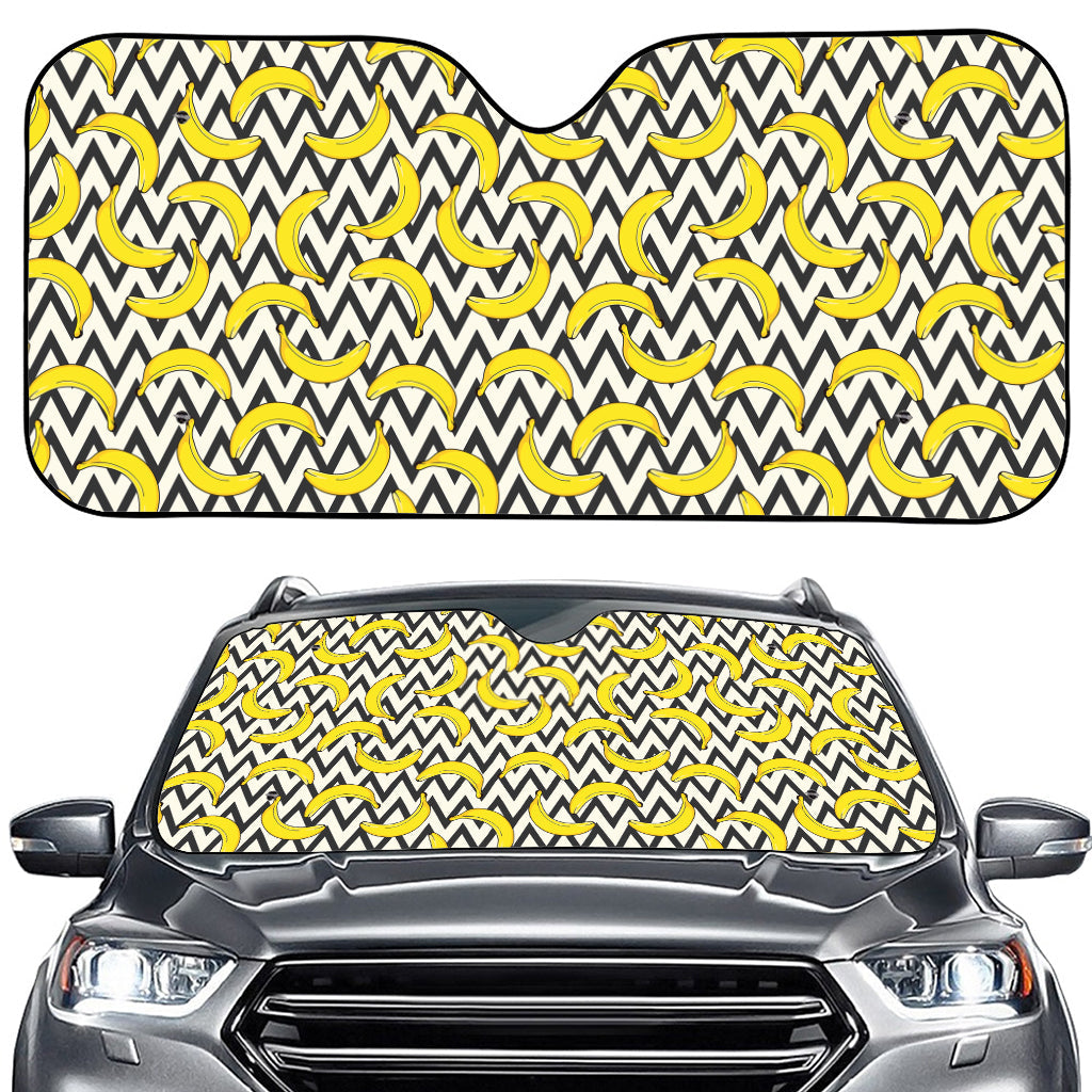 Zigzag Banana Pattern Print Car Windshield Sun Shade