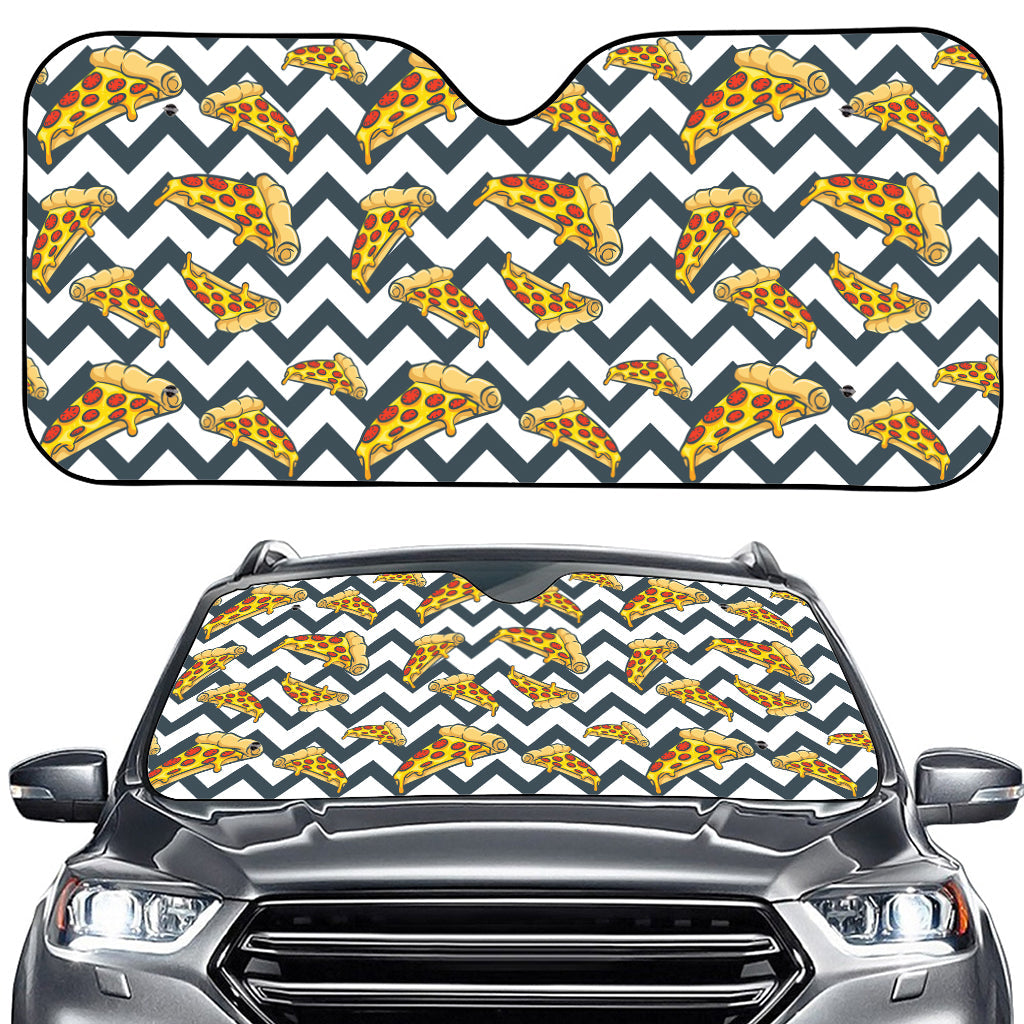 Zigzag Pizza Pattern Print Car Windshield Sun Shade