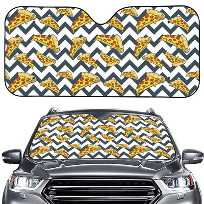Zigzag Pizza Pattern Print Car Windshield Sun Shade