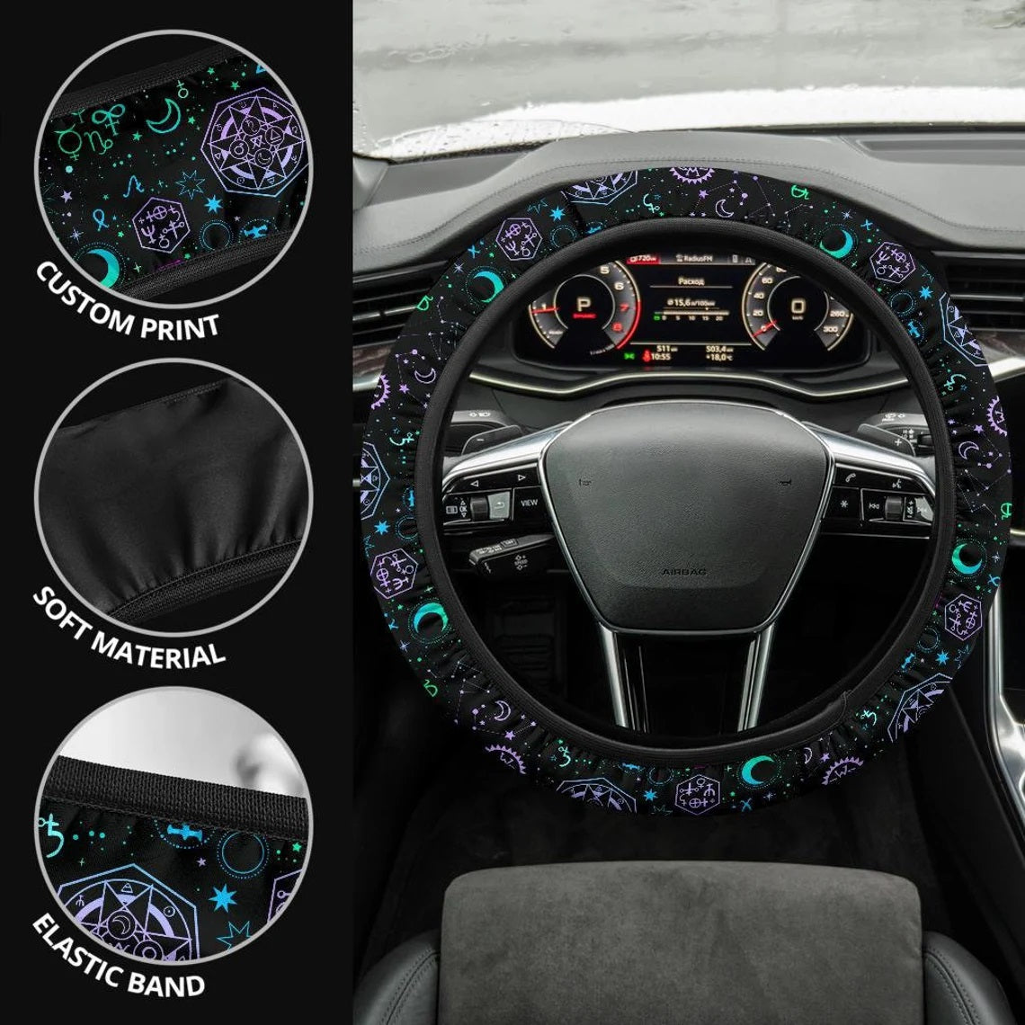 Zodiac Art Car Steering Wheel Cover