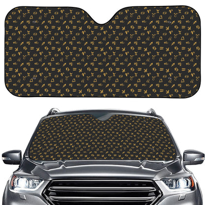 Zodiac Astrological Signs Pattern Print Car Windshield Sun Shade