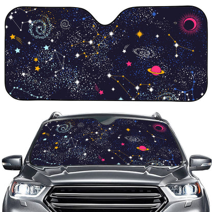 Zodiac Star Signs Galaxy Space Print Car Windshield Sun Shade