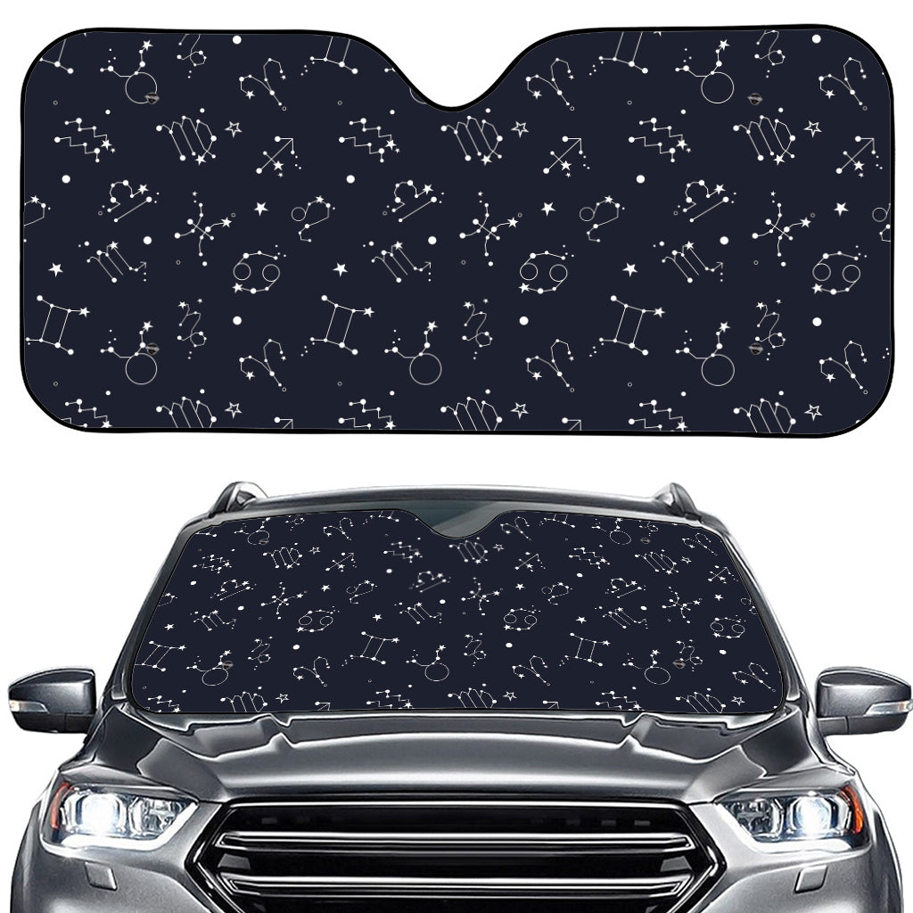 Zodiac Star Signs Pattern Print Car Windshield Sun Shade