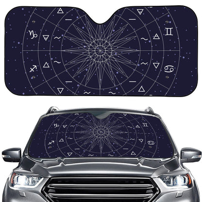 Zodiac Symbols Circle Print Car Windshield Sun Shade