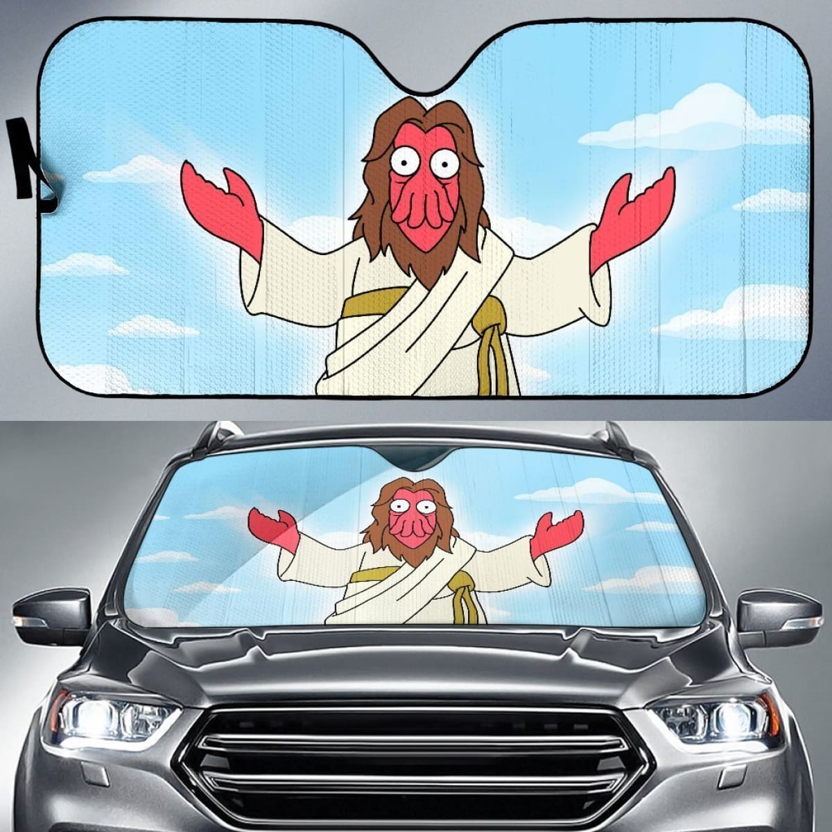 Zoidberg God Costume Futurama Auto Sun Shade Nh07 Universal Fit 111204