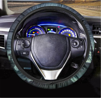 Zombie Hand Rising From Grave Print Car Steering Wheel Cover
