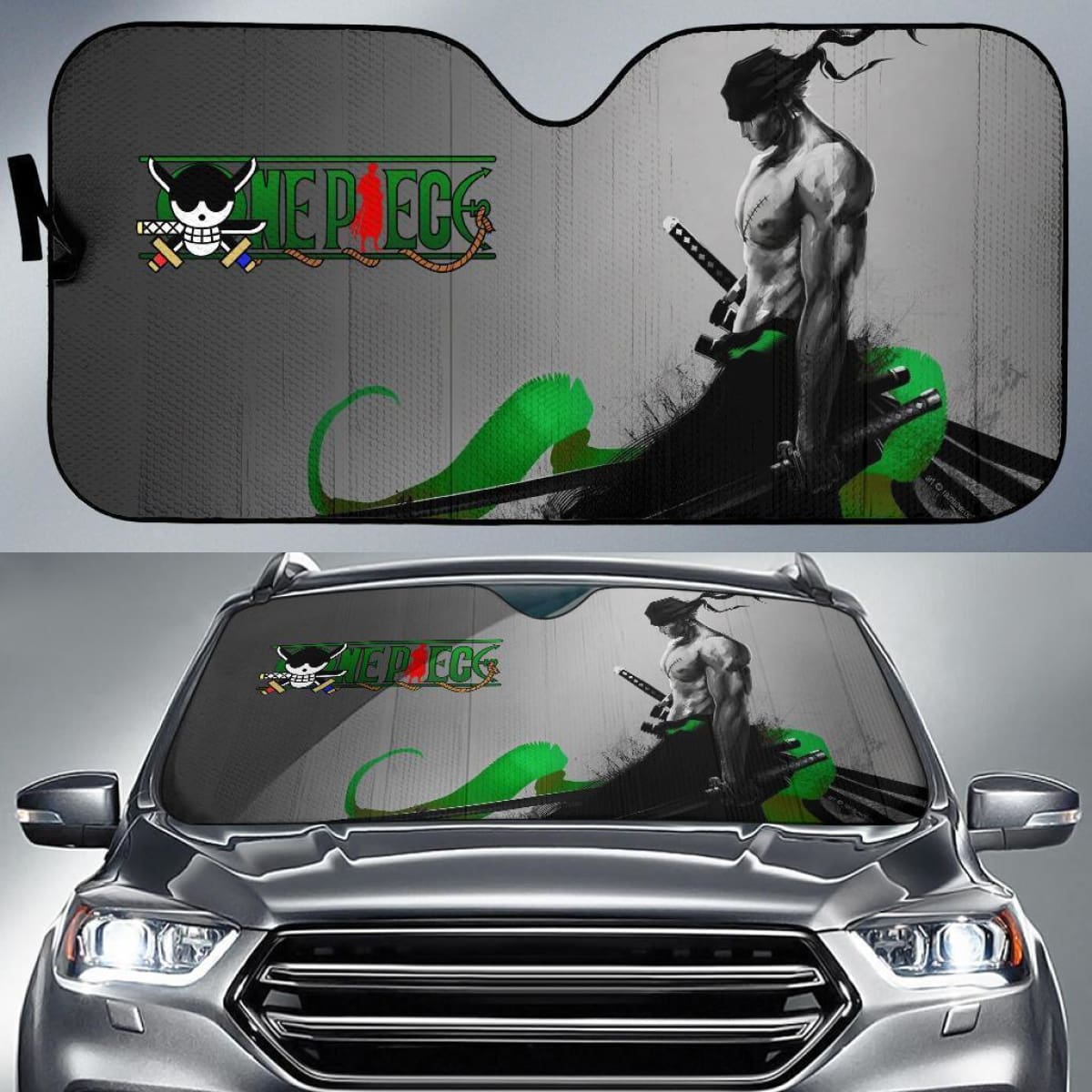 Zoro One Piece Auto Sun Shade Nh06 Universal Fit 111204