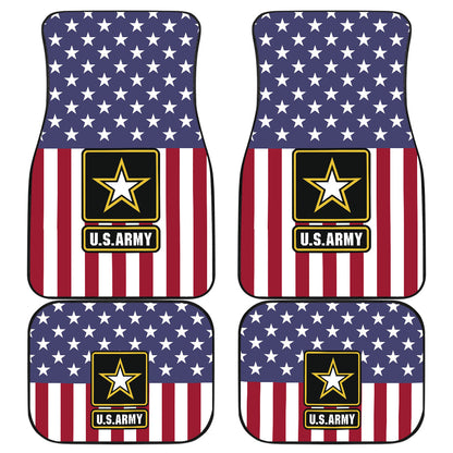 Army Veteran Floor Mats featuring U.S. Army logo and American flag design for veterans and military families