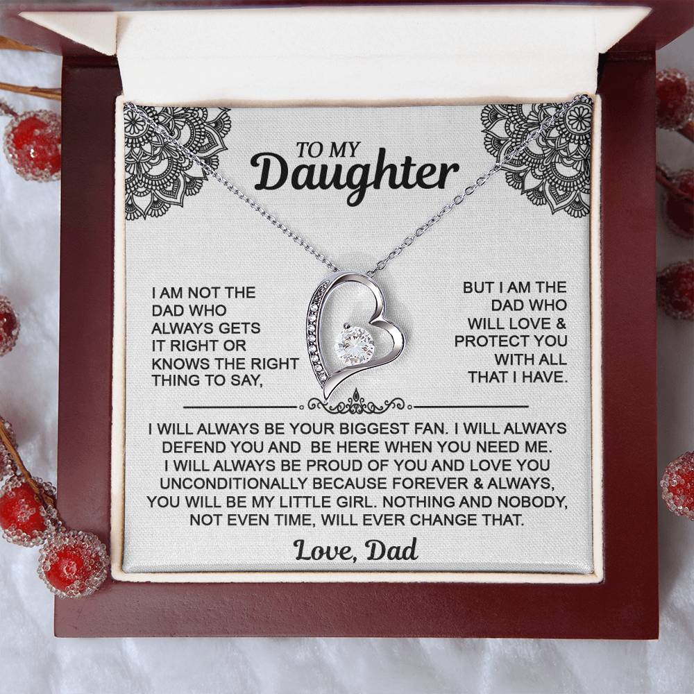 To My Daugher - Love Dad - Forever Love Necklace - Daughter Gift From Dad