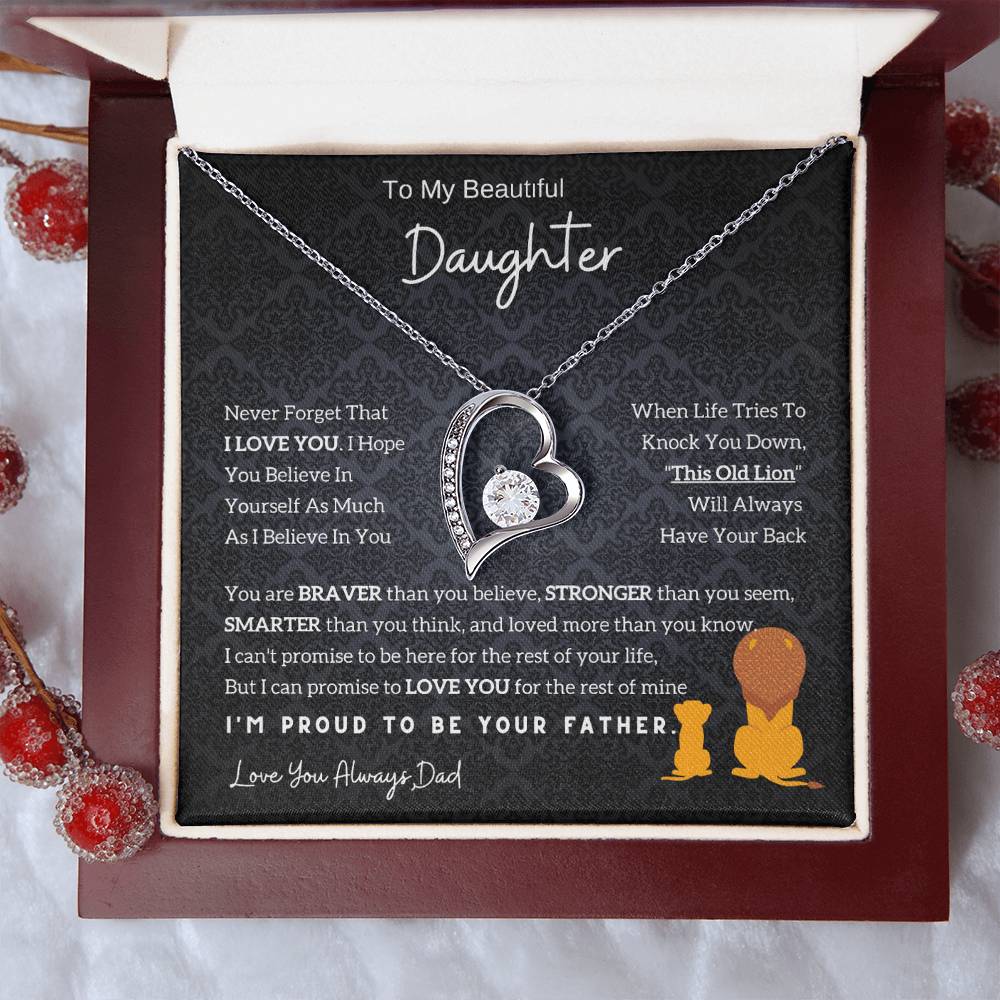 Lion Daughter Necklace - Meaningful Gift For Daughter From Dad