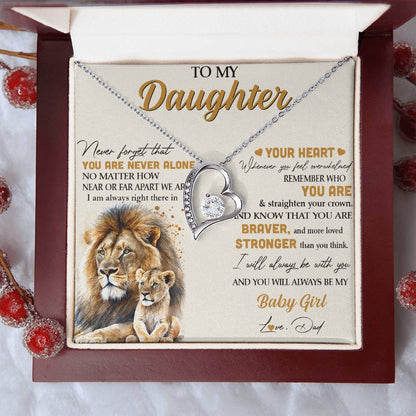 To My Daughter - Lion - From Dad Forever Love Necklace